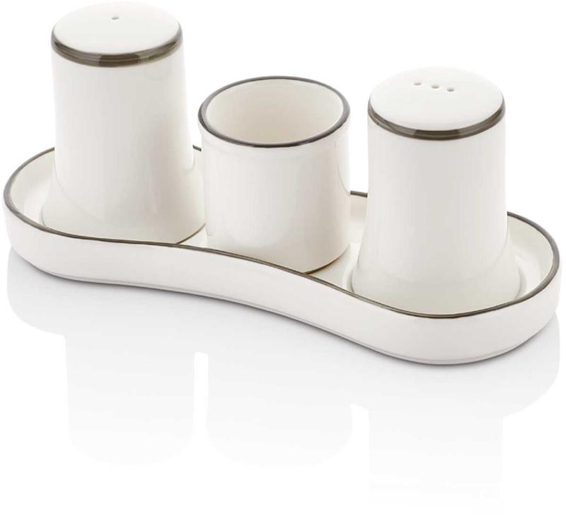 Salt Shaker, Pepper Shaker and Toothpick with Plate