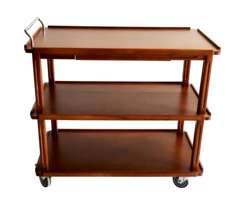 Service Trolley Wooden Three-Storey